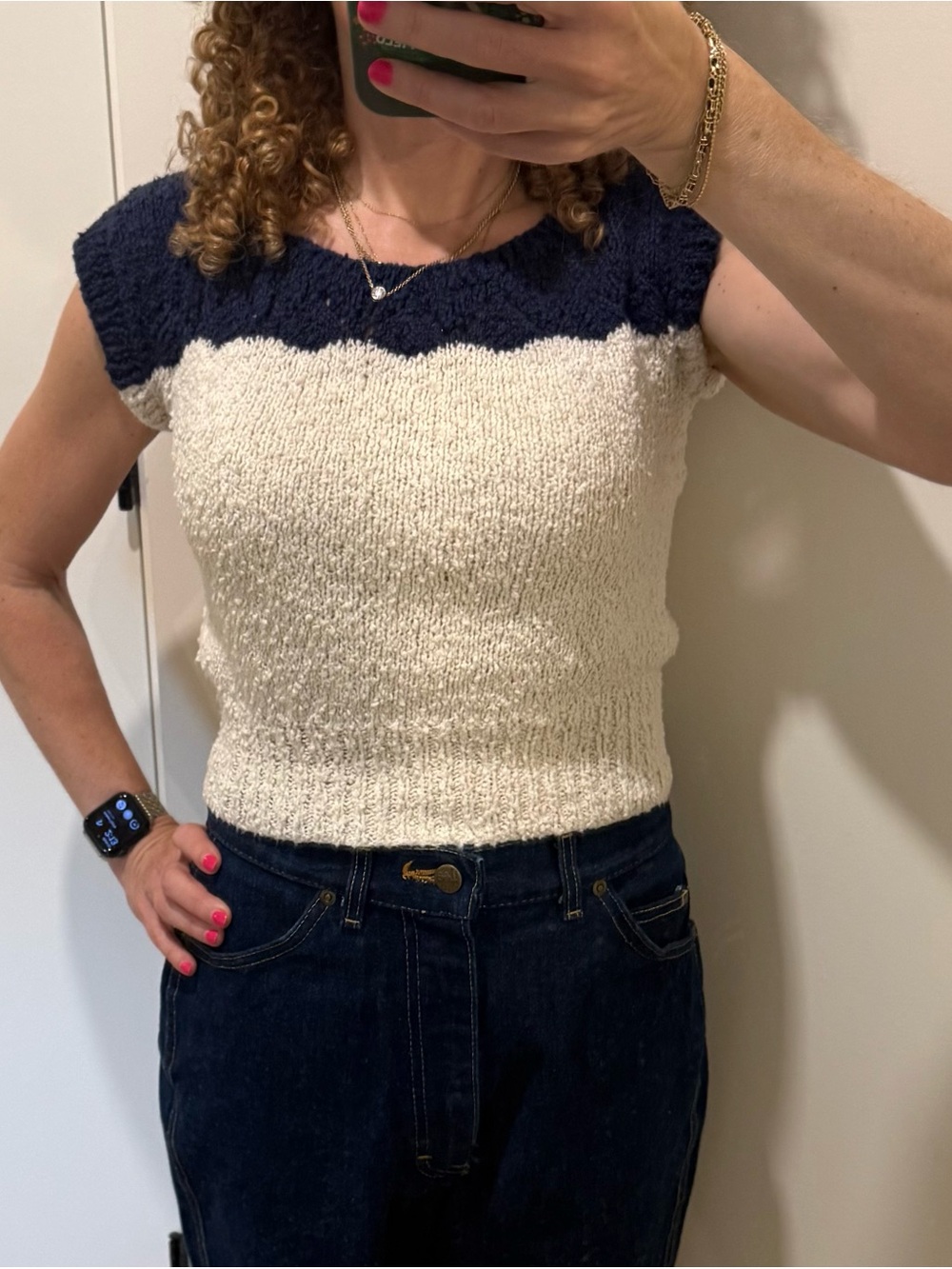 American Vintage 1980s Stranger Things colorblock knit preppy sweater